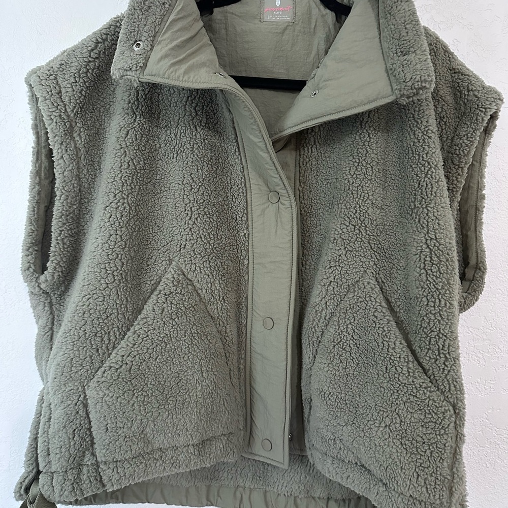 Free people movement Women's Olive Sherpa Vest Jacket